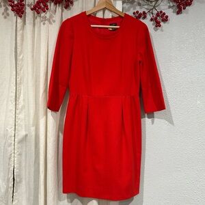 J. Crew Factory Tailored Red Wool Dress, sz 4